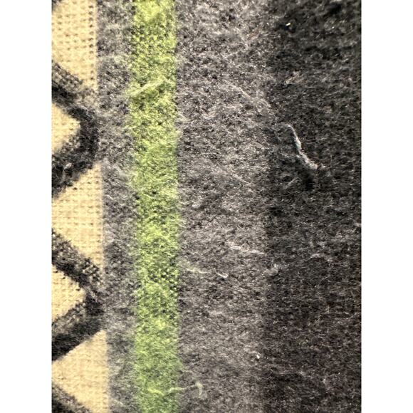 Vtg Alpaca WOOL blanket Peru large Peruvian throw warm seahawk color cabin - Picture 7 of 12